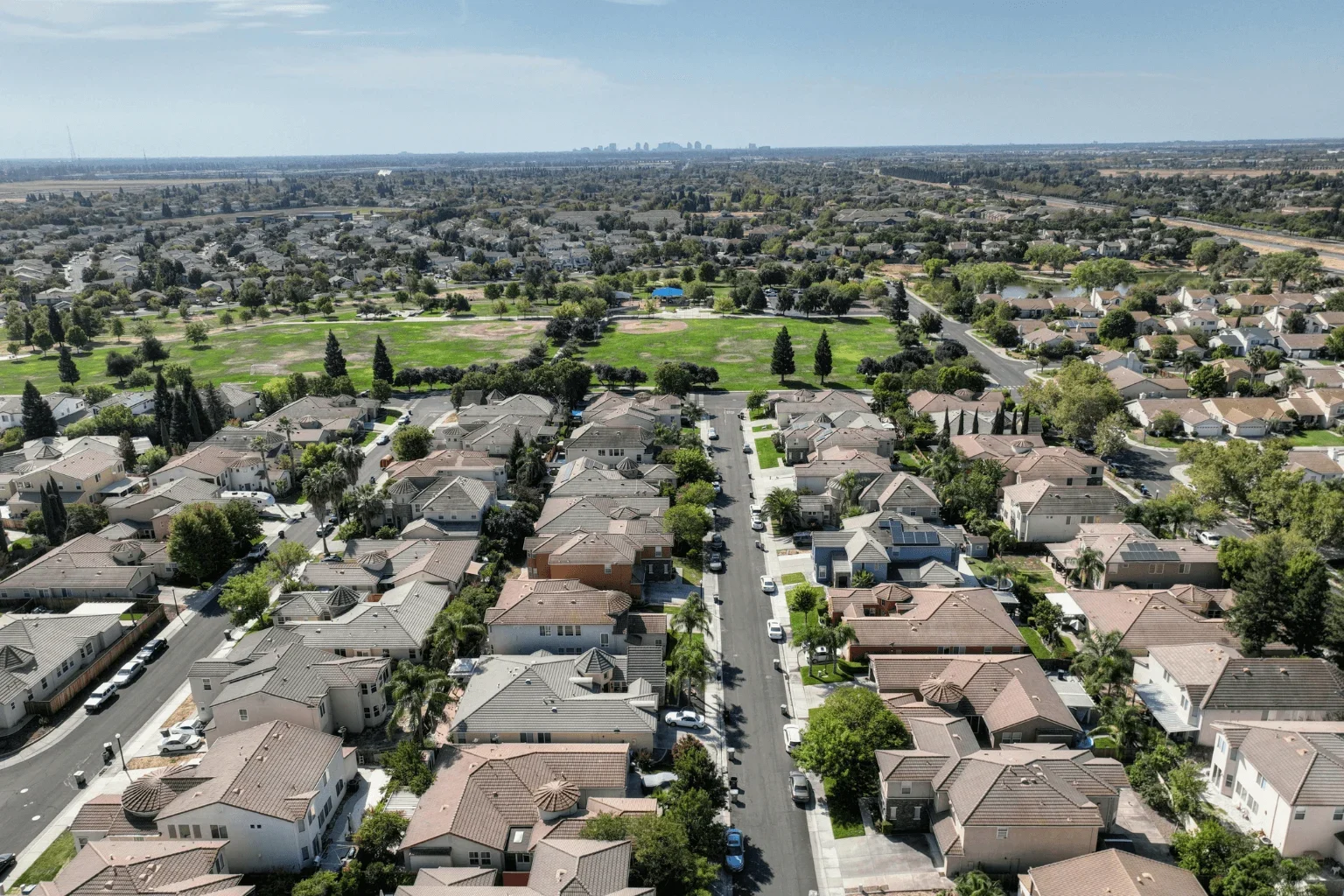 aerial view of homes