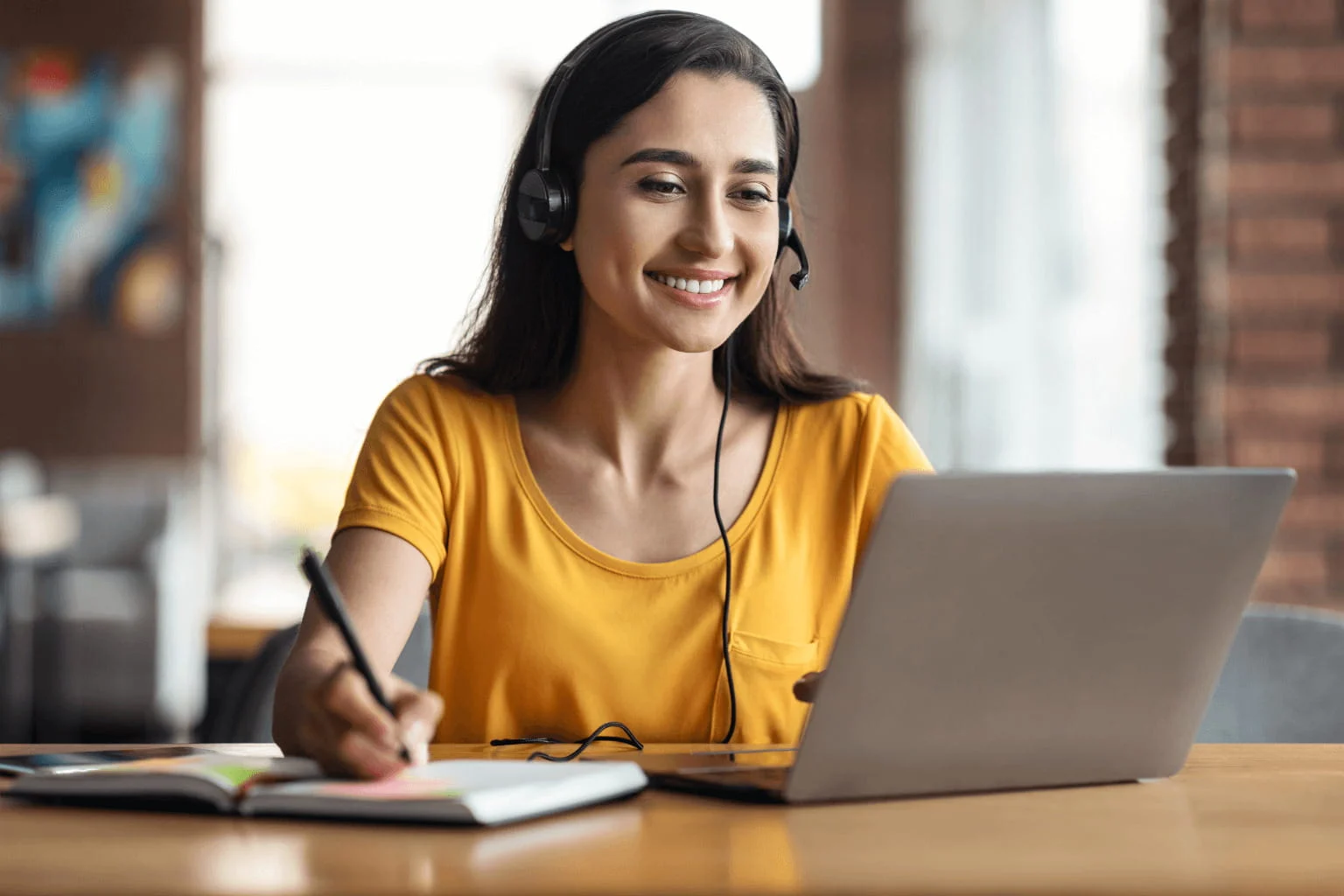 Real estate agent attending an online workshop
